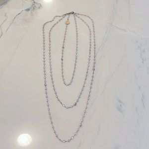 Henri Bendel triple layered crystal necklace